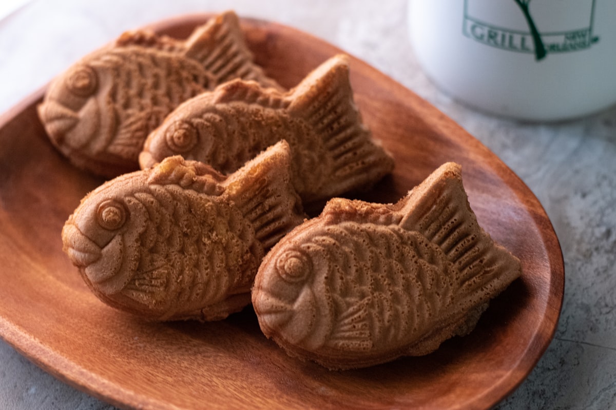 Brown cookies on brown wooden table
